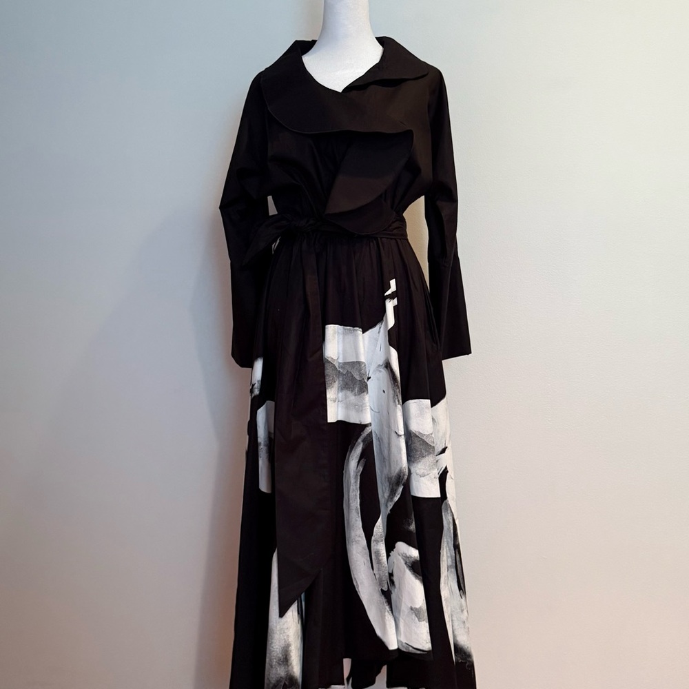 Elegant Black and White Women's Dress
